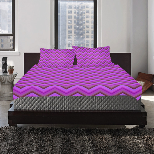Purples Zigzag 3-Piece Bedding Set