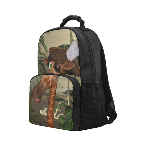 Funny giraffe as a pirate Unisex Laptop Backpack (Model 1663)