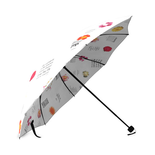 Umbrella Orange Pink Yellow Flowers Quotes by Tell3People Foldable Umbrella (Model U01)