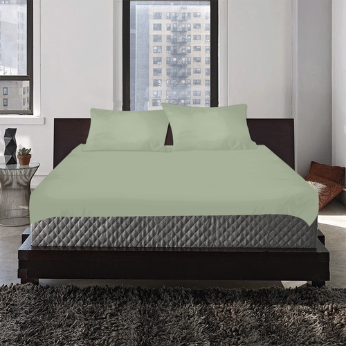 Designer Color Solid Sage 3-Piece Bedding Set