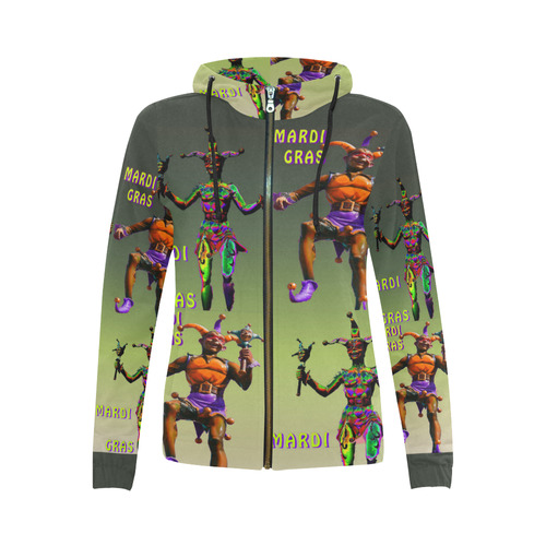 MAAAARD All Over Print Full Zip Hoodie for Women (Model H14)