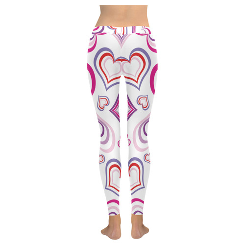 Hearts Leggings Women's Low Rise Leggings (Invisible Stitch) (Model L05)