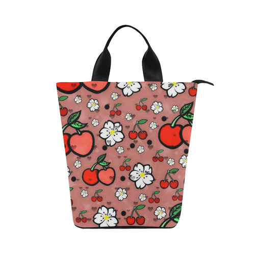 A Cherry Popart by Nico Bielow Nylon Lunch Tote Bag (Model 1670)