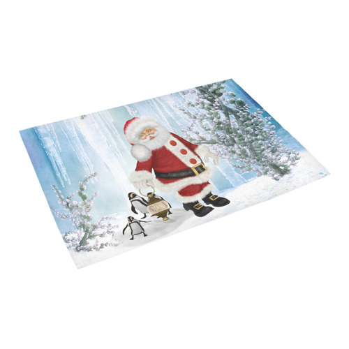 Santa Claus with penguin Azalea Doormat 24" x 16" (Sponge Material)