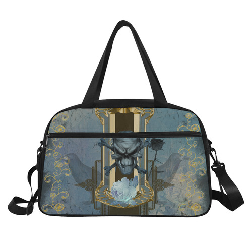 The blue skull with crow Fitness Handbag (Model 1671)