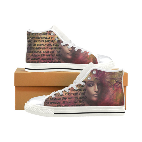 WritersLyfe0 High Top Canvas Women's Shoes/Large Size (Model 017)