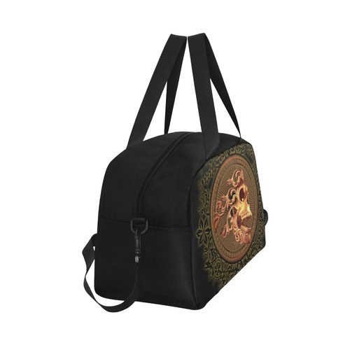 Amazing skull with floral elements Fitness Handbag (Model 1671)