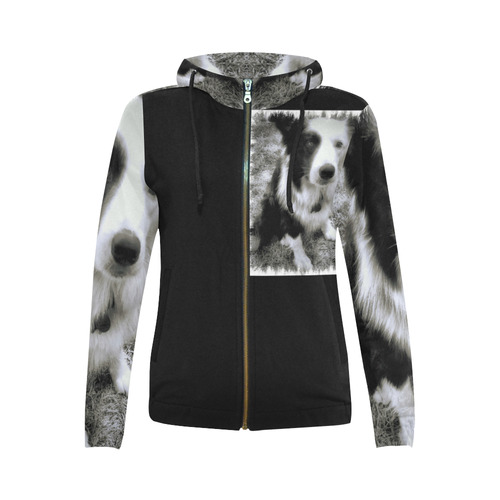 BRCOLL All Over Print Full Zip Hoodie for Women (Model H14)