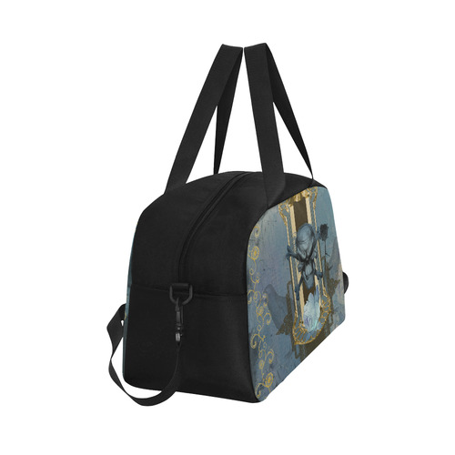 The blue skull with crow Fitness Handbag (Model 1671)