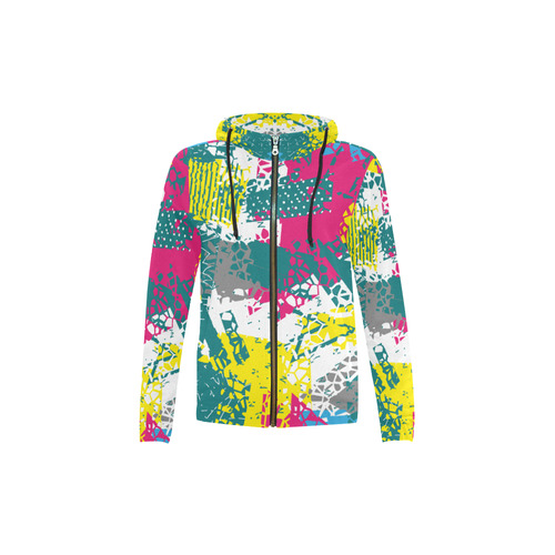 Cracked shapes All Over Print Full Zip Hoodie for Kid (Model H14)