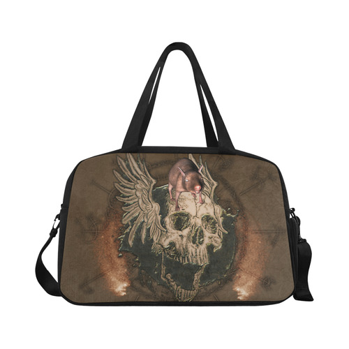 Awesome skull with rat Fitness Handbag (Model 1671)