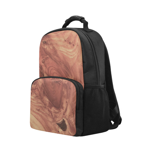 fantastic wood grain,brown Unisex Laptop Backpack (Model 1663)