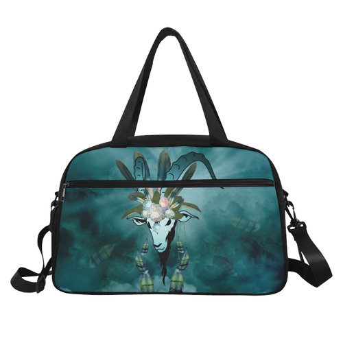 The billy goat with feathers and flowers Fitness Handbag (Model 1671)