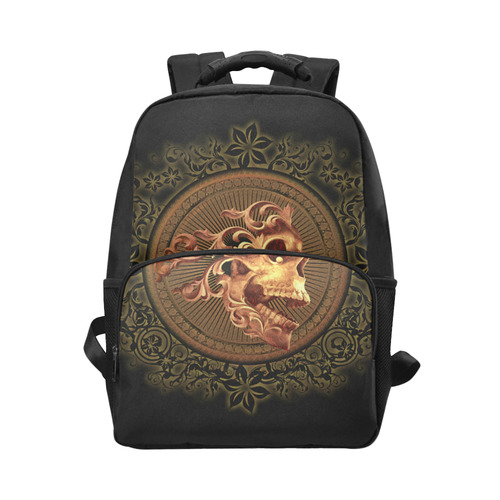 Amazing skull with floral elements Unisex Laptop Backpack (Model 1663)