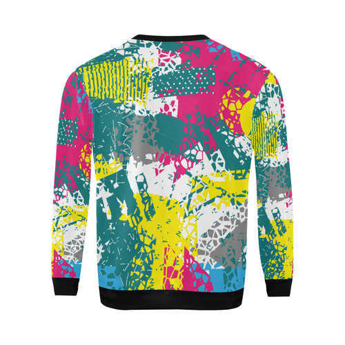 Cracked shapes All Over Print Crewneck Sweatshirt for Men (Model H18)