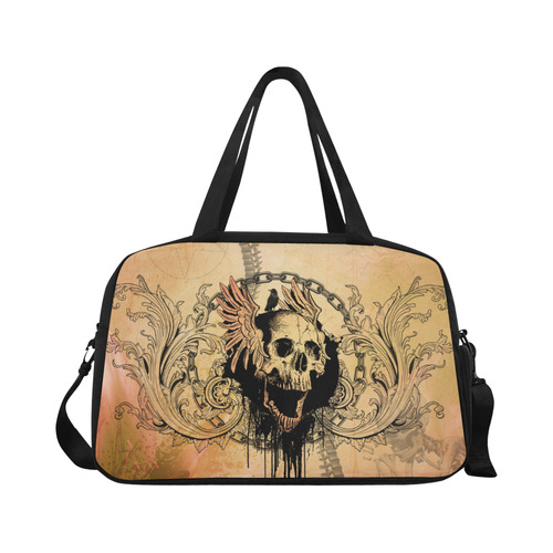 Amazing skull with wings Fitness Handbag (Model 1671)