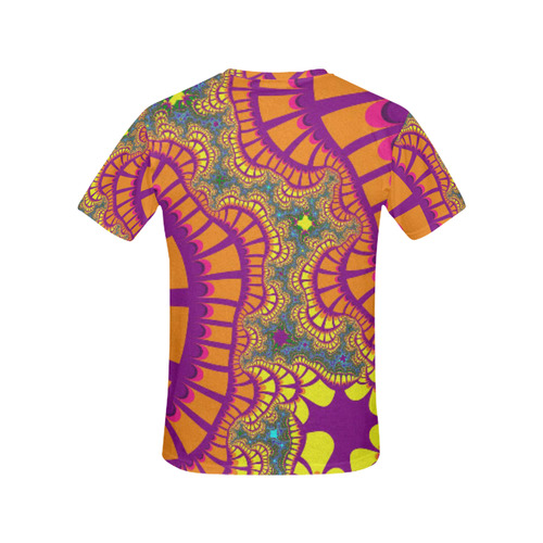 Orange Purple Rainbow Remix All Over Print T-Shirt for Women (USA Size) (Model T40)