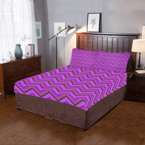 Purples Zigzag 3-Piece Bedding Set