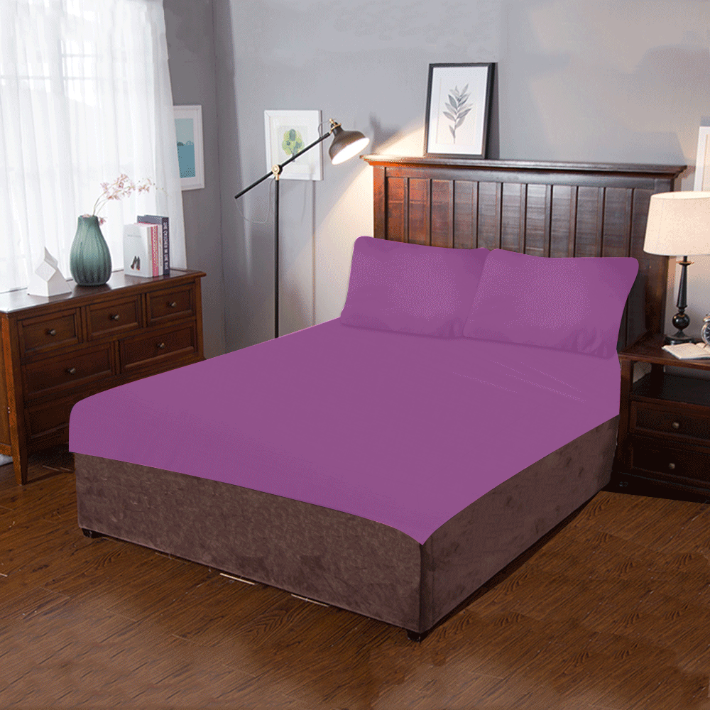 Designer Color Solid Plum 3Piece Bedding Set ID D2064103