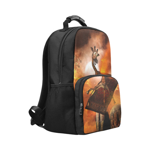 Flying giraffe on a rug Unisex Laptop Backpack (Model 1663)