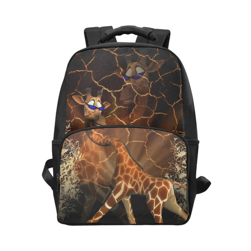 Funny giraffe with sunglasses Unisex Laptop Backpack (Model 1663)