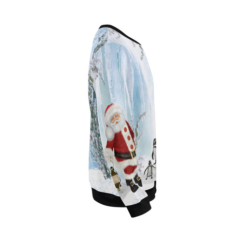 Santa Claus with penguin All Over Print Crewneck Sweatshirt for Men/Large (Model H18)