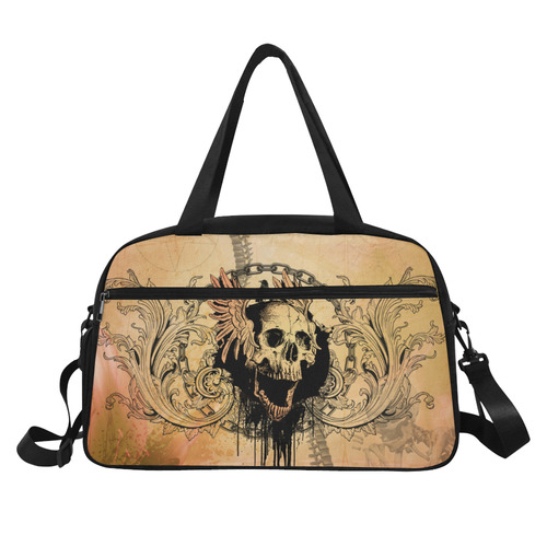 Amazing skull with wings Fitness Handbag (Model 1671)