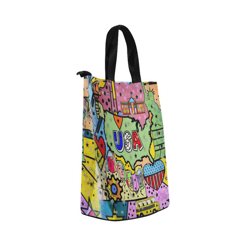 USA Popart by Nico Bielow Nylon Lunch Tote Bag (Model 1670)