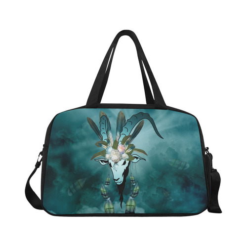 The billy goat with feathers and flowers Fitness Handbag (Model 1671)