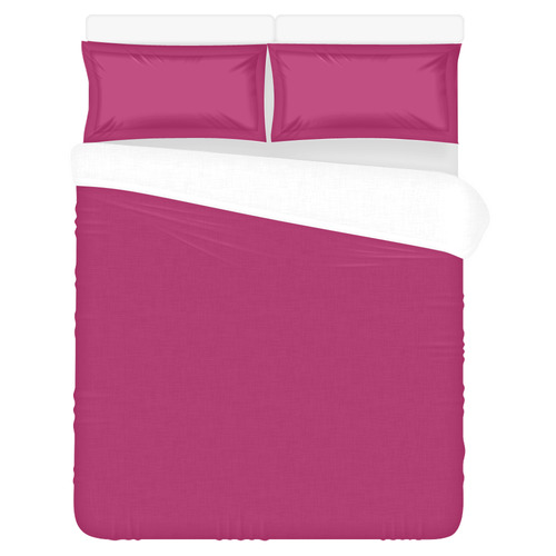 Designer Color Solid Maroon Flush 3-Piece Bedding Set