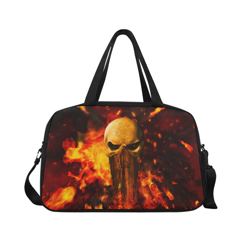 Amazing skull with fire Fitness Handbag (Model 1671)