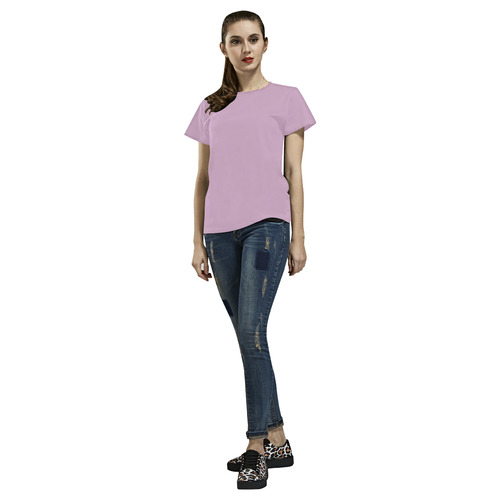 Tropical Violet Lavender Solid All Over Print T-Shirt for Women (USA Size) (Model T40)