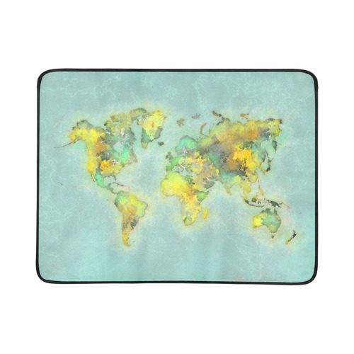 world map green #map #worldmap Beach Mat 78"x 60"