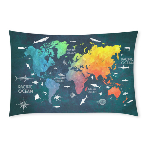 world map 3-Piece Bedding Set