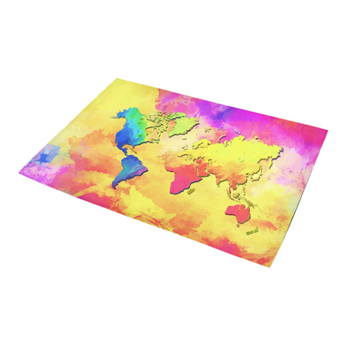 world map colors #map #worldmap Azalea Doormat 24" x 16" (Sponge Material)