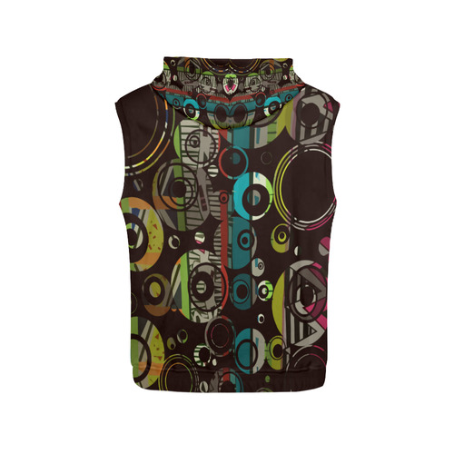 Circles texture All Over Print Sleeveless Hoodie for Men (Model H15)