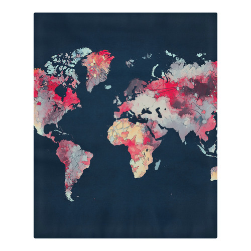 world map #world #map 3-Piece Bedding Set