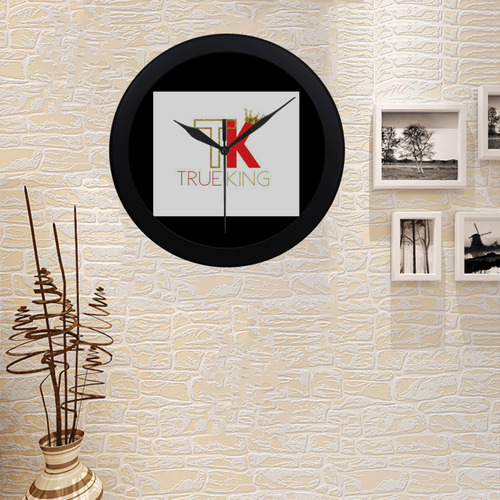 TK Clock Black Circular Plastic Wall clock