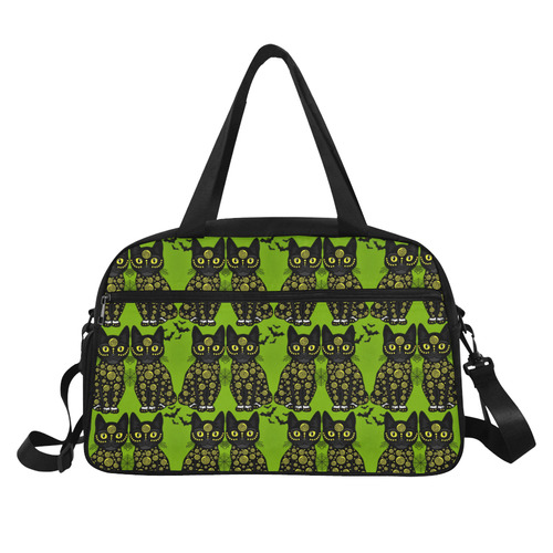 Halloween bats n cats Fitness Handbag (Model 1671)