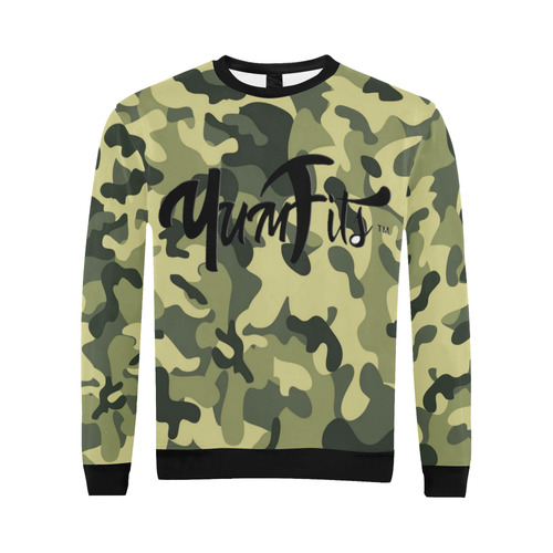 camo All Over Print Crewneck Sweatshirt for Men (Model H18)