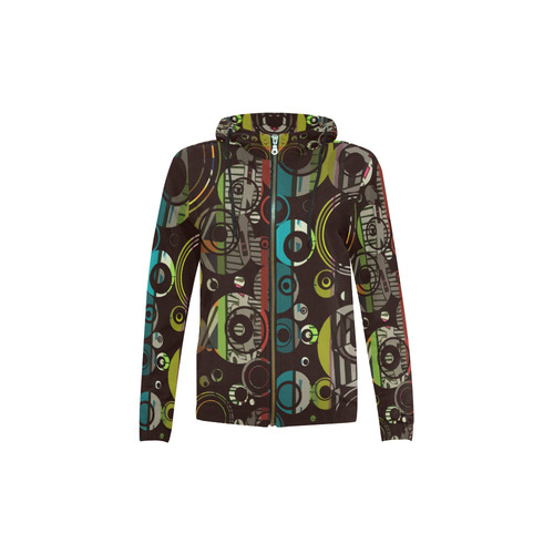 Circles texture All Over Print Full Zip Hoodie for Kid (Model H14)