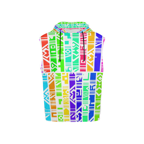 Colorful stripes All Over Print Sleeveless Hoodie for Kid (Model H15)