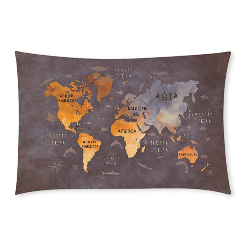 world map 3-Piece Bedding Set