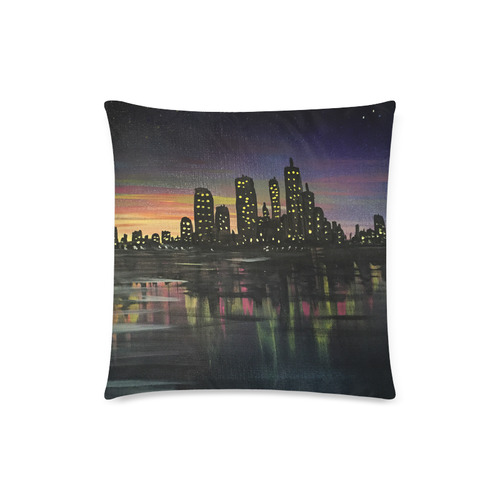 City Lights Custom Zippered Pillow Case 18"x18"(Twin Sides)