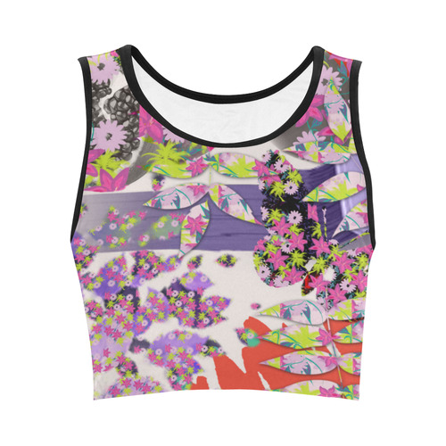 Tropical Violet Convo Women's Crop Top (Model T42)