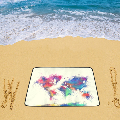 world map #map #worldmap Beach Mat 78"x 60"