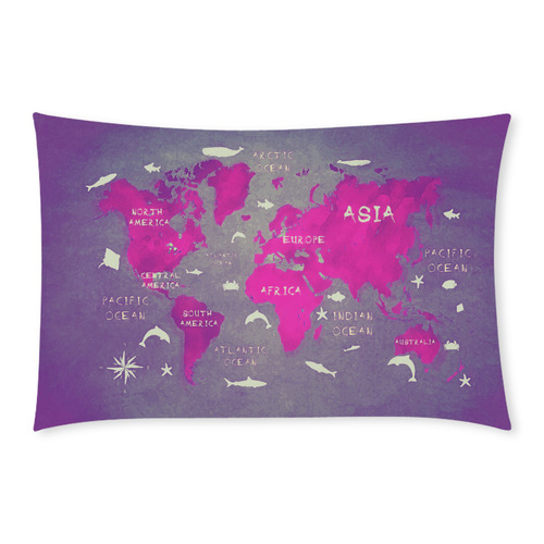 world map 3-Piece Bedding Set