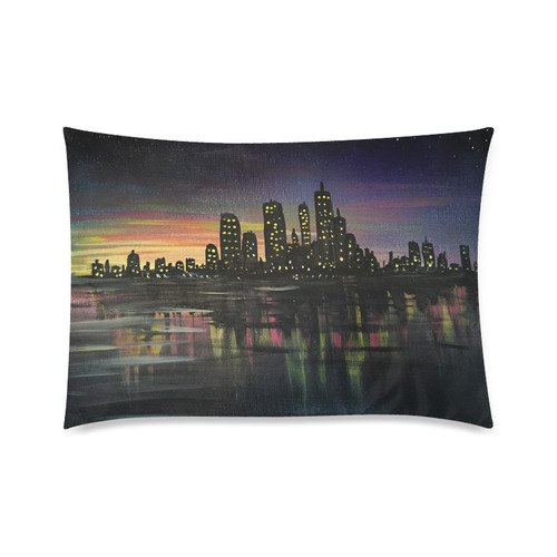 City Lights Custom Zippered Pillow Case 20"x30"(Twin Sides)