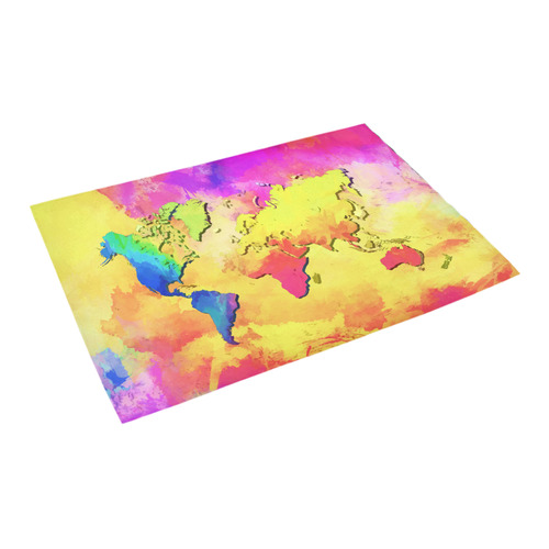 world map colors #map #worldmap Azalea Doormat 24" x 16" (Sponge Material)