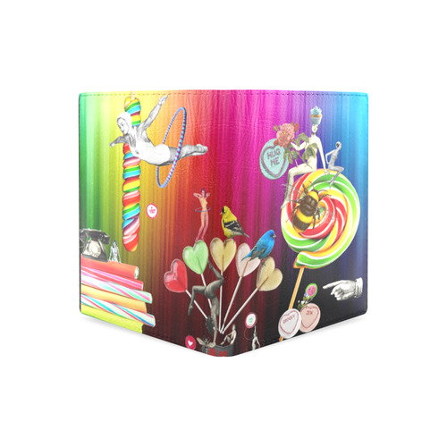 Sweet Rainbow Hug Men's Leather Wallet (Model 1612)